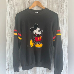 Disney Black Mickey Mouse Sweatshirt with Red and Yellow Accents